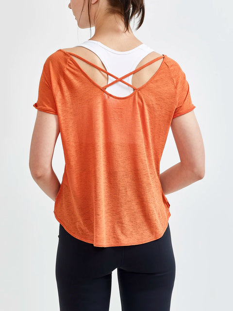 T-SHIRT CORE CHARGE CROSS BACK MARRON FEMMES