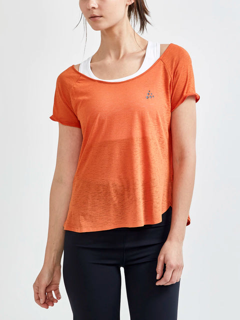 T-SHIRT CORE CHARGE CROSS BACK MARRON FEMMES